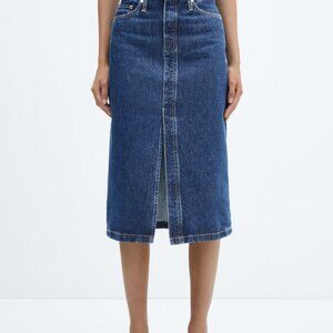 Mango Indigo Denim Skirt